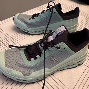 On Running Women's Trail Runners Shoes in Mint and Black